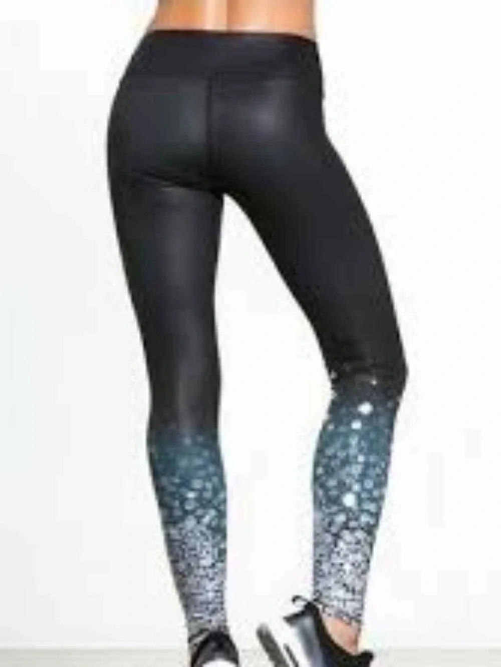 Alo Yoga Airbrush Mid Rise Graphic Leggings Black Silver Size M